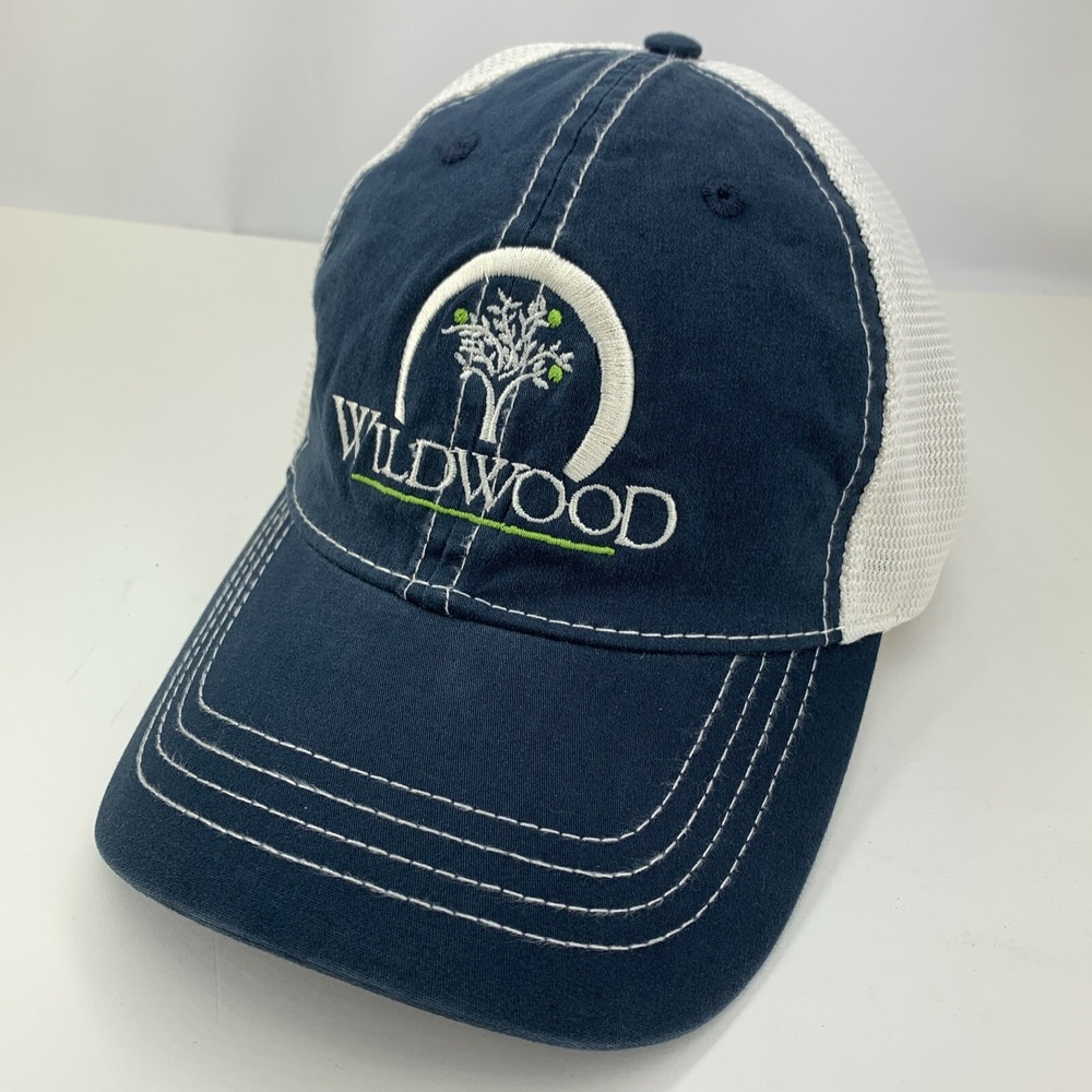 Wildwood Community Church Hat Blue White Mesh Adjustable Snap OSFM Baseball Cap